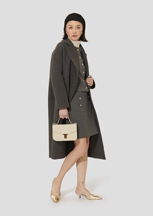Manteau Milo gris en drap caban Gris chine TARA JARMON