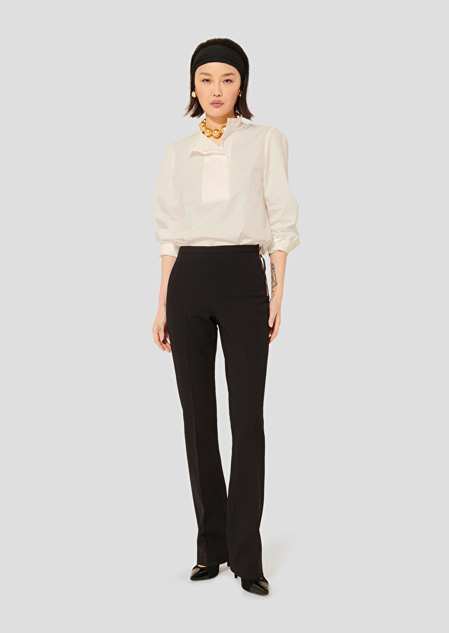 Pantalon Peyton noir en toile double Charcoal TARA JARMON