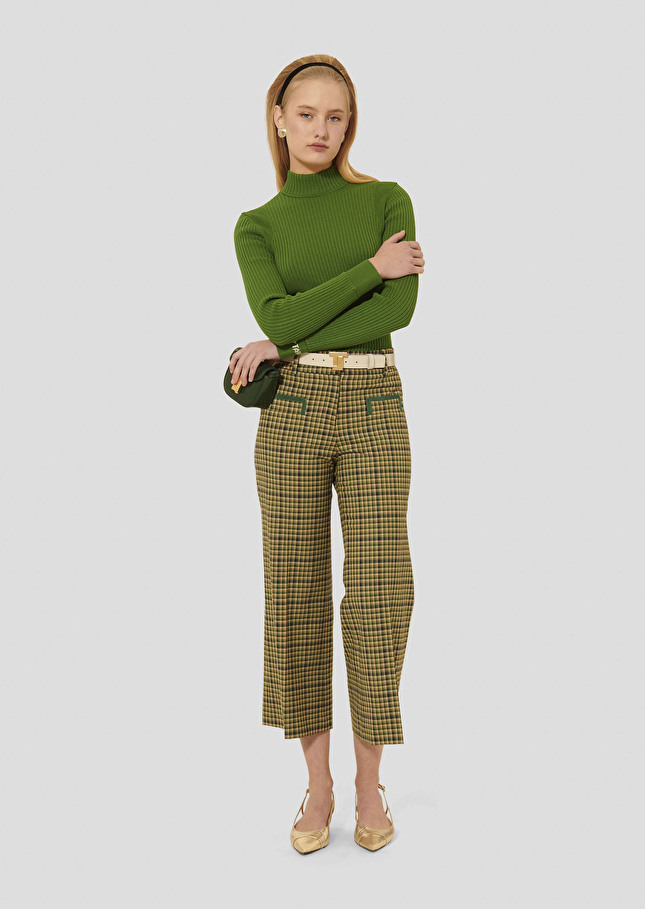 Pantalon Penelope vert en tartan Cactus TARA JARMON