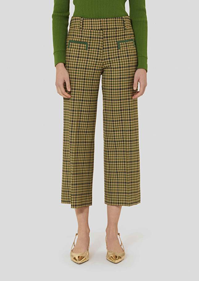 Pantalon Penelope vert en tartan Cactus TARA JARMON