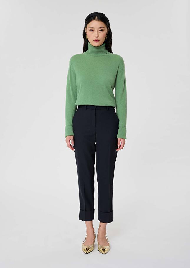 Pantalon Philippa bleu nuit en laine froide Nuit TARA JARMON