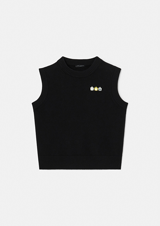 Pull Pimprenelle noir en laine et coton Charcoal TARA JARMON