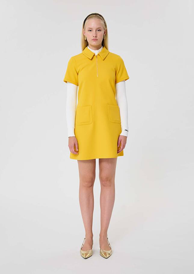 Robe Rubina jaune en toile double Jaune citron TARA JARMON