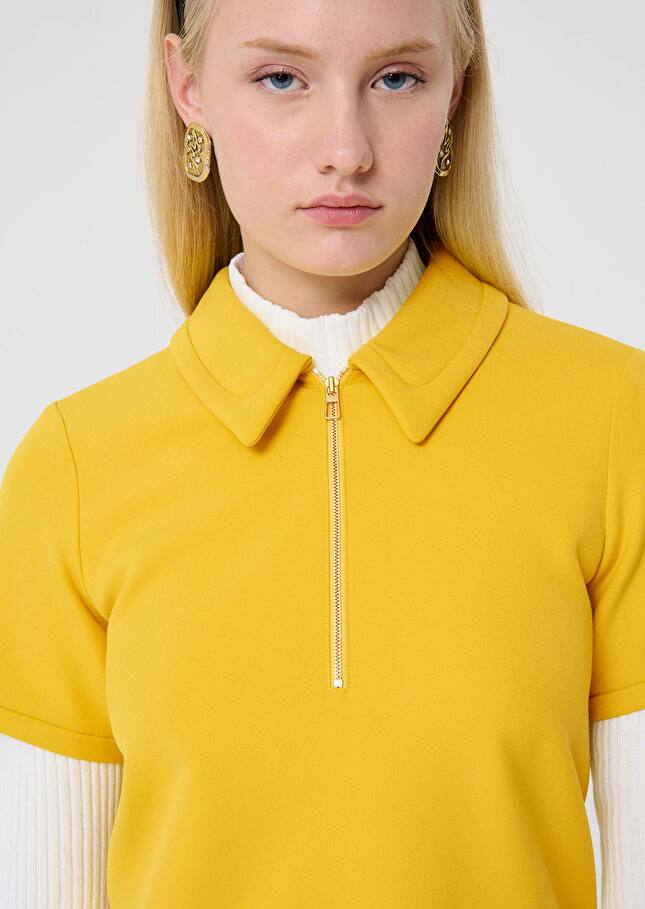 Robe Rubina jaune en toile double Jaune citron TARA JARMON