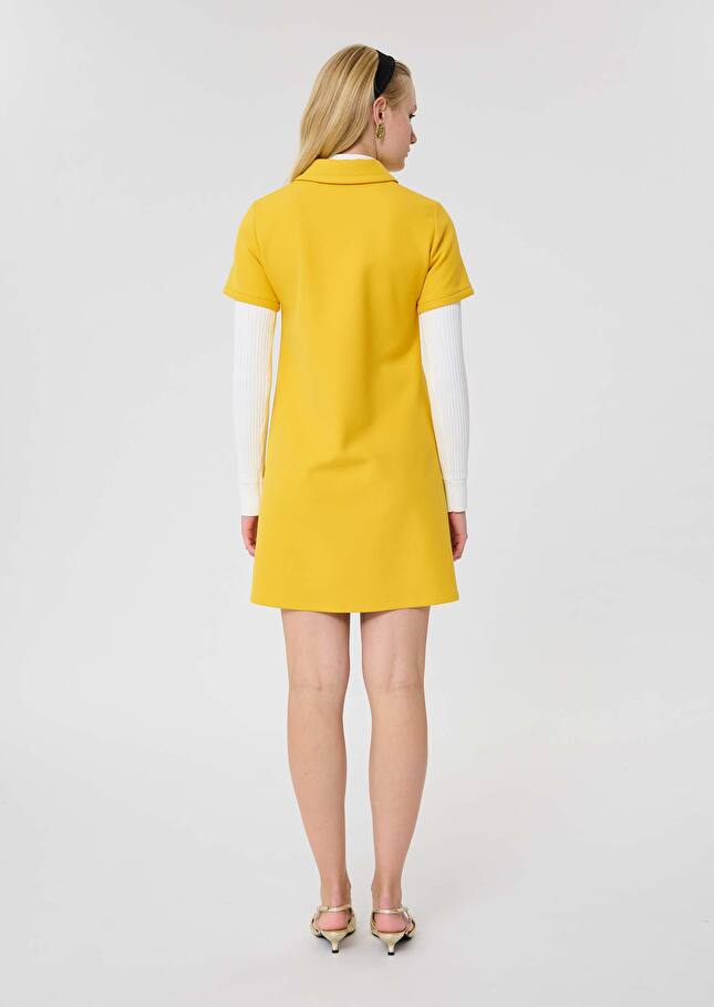 Robe Rubina jaune en toile double Jaune citron TARA JARMON