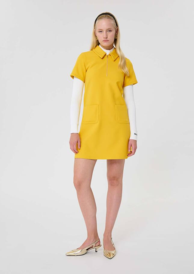 Robe Rubina jaune en toile double Jaune citron TARA JARMON