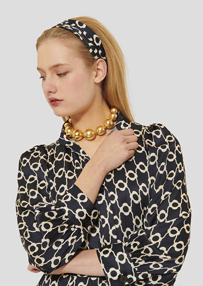 Robe Rivoltina bleu nuit à fleurs écrues Nuit TARA JARMON