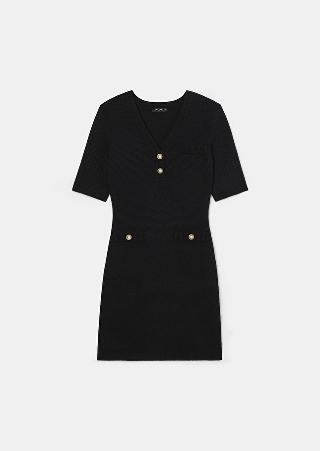 Robe Ruthie noire en maile Charcoal TARA JARMON