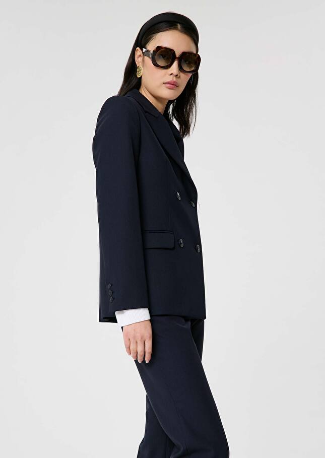 Veste Venezia bleu nuit en laine Nuit TARA JARMON