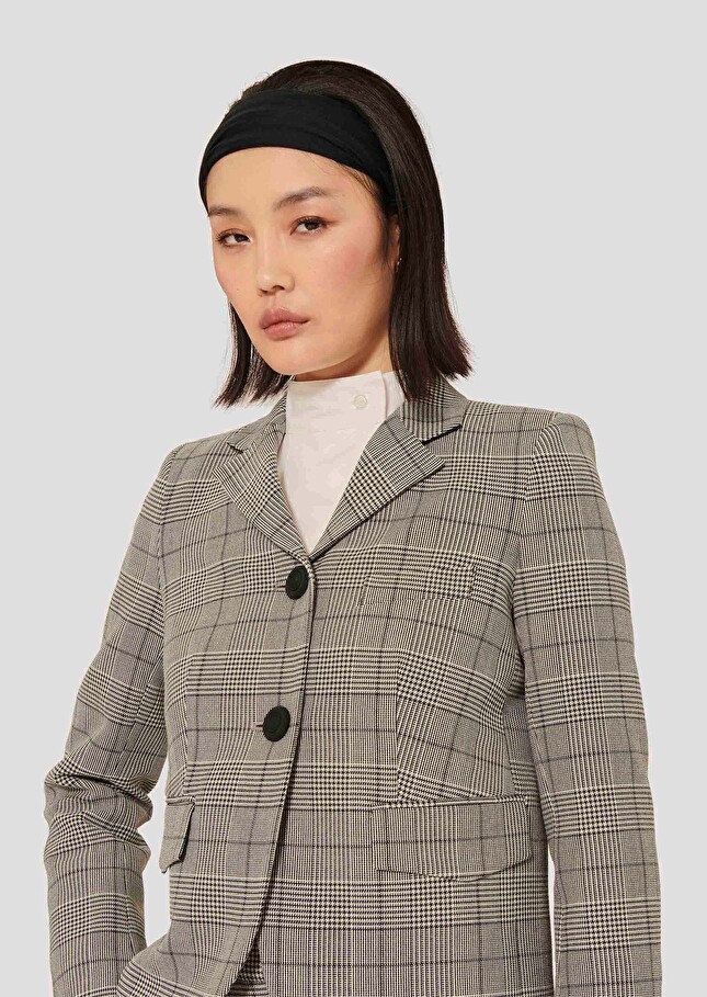 Veste Valensola grise à motif prince-de-galles Charcoal TARA JARMON