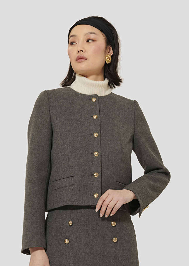 Veste Vesna grise en toile compacte Gris TARA JARMON