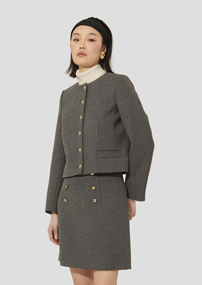 Veste Vesna grise en toile compacte Gris TARA JARMON