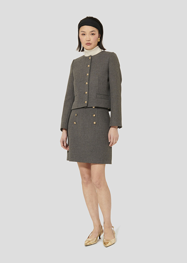 Veste Courte Spencer Tara Jarmon - Gris Foncé Taille 42 (équivalent 40) - Laine