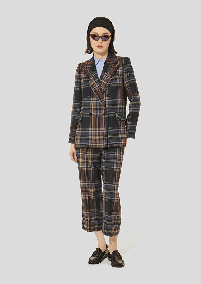 Veste Valson bleu nuit en tartan