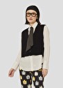 Gilet Gilles noir en laine merinos et alpaga Charcoal, Jaune citron TARA JARMON