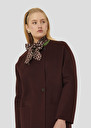 Manteau Mara bordeaux en laine double face Cactus, Figue TARA JARMON