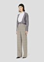 Pantalon Parigi gris à motif prince de galles Charcoal, Chocolat TARA JARMON