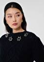 Pull Psyche bleu nuit en laine merinos Ecru, Nuit TARA JARMON