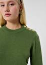Pull Prunette vert en laine Cactus, Ecru, Gris chine, Noir TARA JARMON