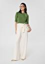 Pull Pastelle vert en laine Cactus, Ecru, Gris chine, Noir TARA JARMON