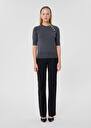 Pull Pastelle gris en laine Ecru, Gris chine, Noir TARA JARMON