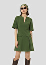 Robe Riyu verte en crêpe Cactus, Noir TARA JARMON