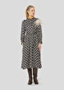 Robe Rivoltina bleu nuit à fleurs écrues Cactus, Charcoal, Chocolat, Nuit TARA JARMON