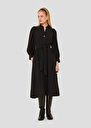 Robe Rivoltina noire en crêpe Charcoal, Vert TARA JARMON