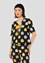 Top Thylane noir imprimé flammes Charcoal TARA JARMON