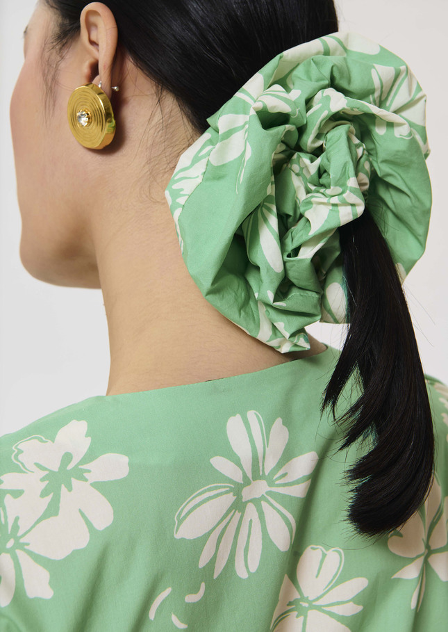 Chouchou vert imprimé fleuri Vert TARA JARMON