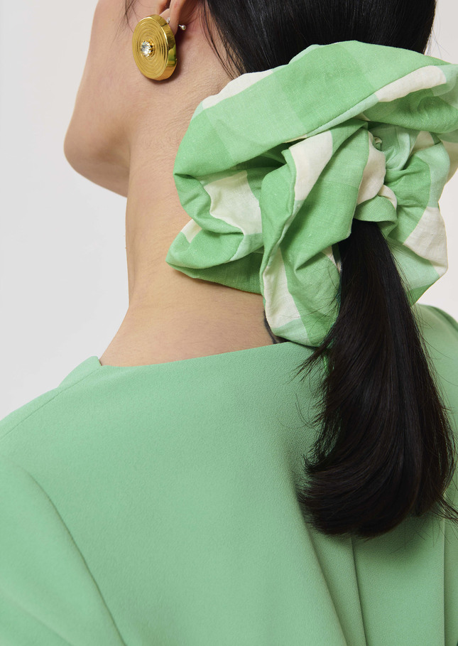 Chouchou vert en vichy Vert TARA JARMON