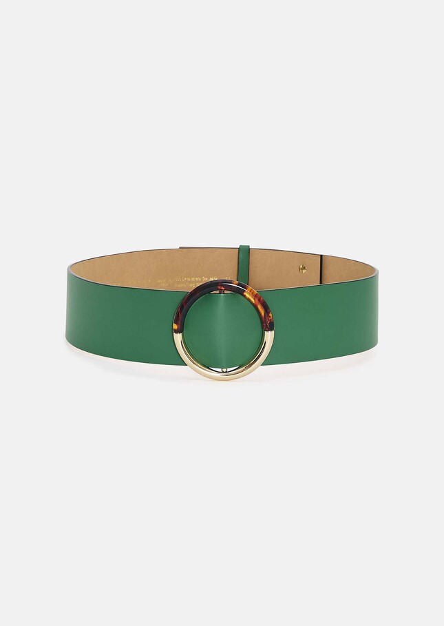 Ceinture Lauren verte en cuir Tilleul TARA JARMON