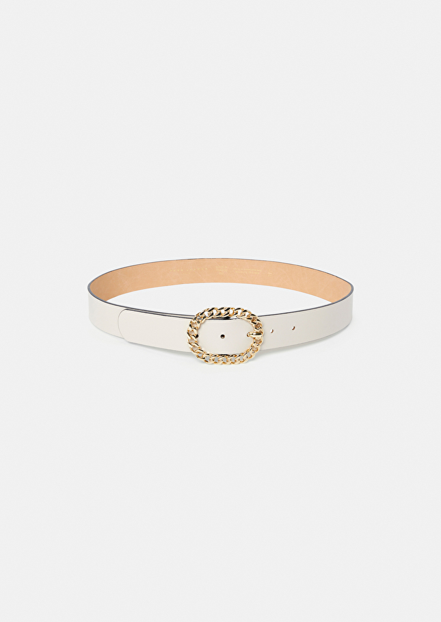 Ceinture Gigi écrue en cuir Craie TARA JARMON