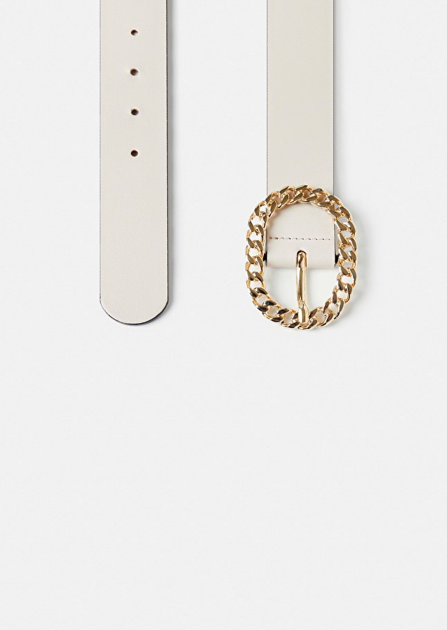 Ceinture Gigi écrue en cuir Craie TARA JARMON