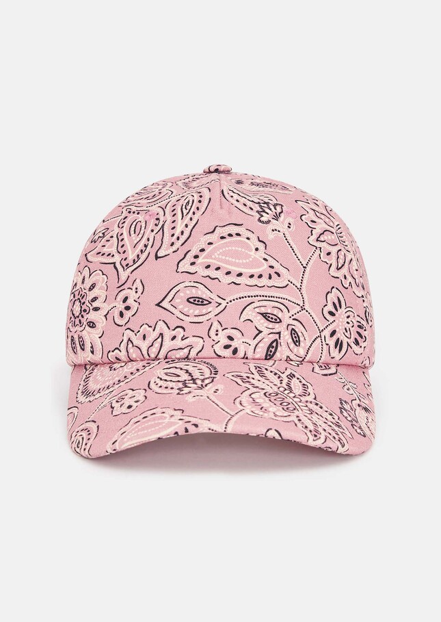 Casquette Carole rose imprimé bandana Bois de rose TARA JARMON