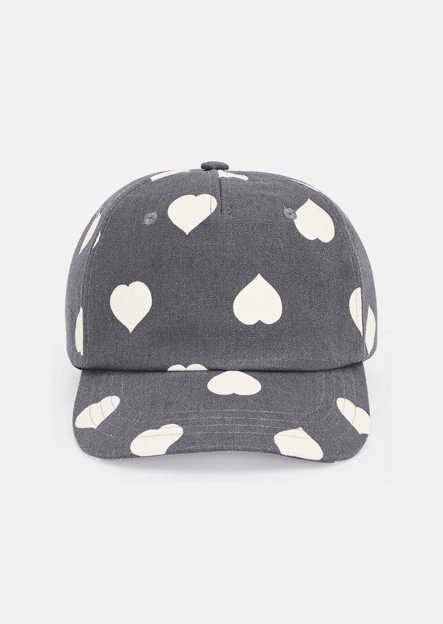 Casquette Carole grise imprimé coeurs Gris TARA JARMON