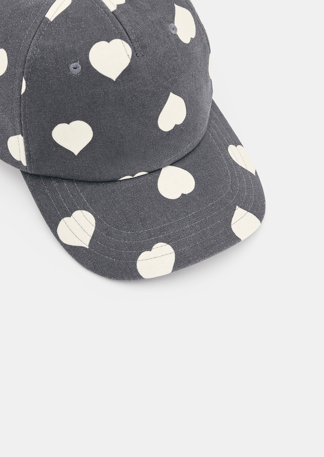 Casquette Carole grise imprimé coeurs Gris TARA JARMON