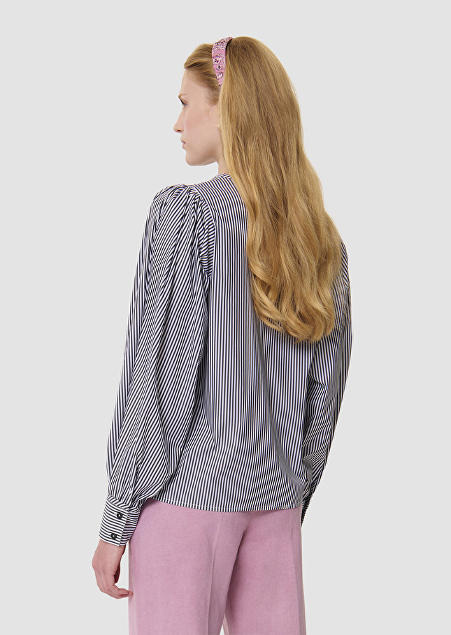 Chemise Candeur grise à rayures en popeline Charcoal TARA JARMON