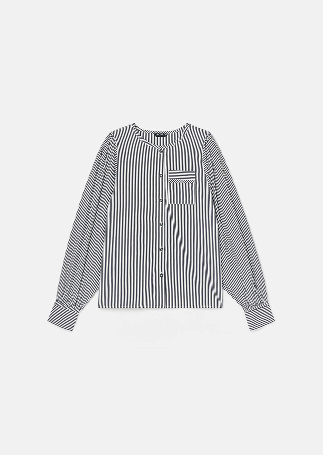 Chemise Candeur grise à rayures en popeline Charcoal TARA JARMON