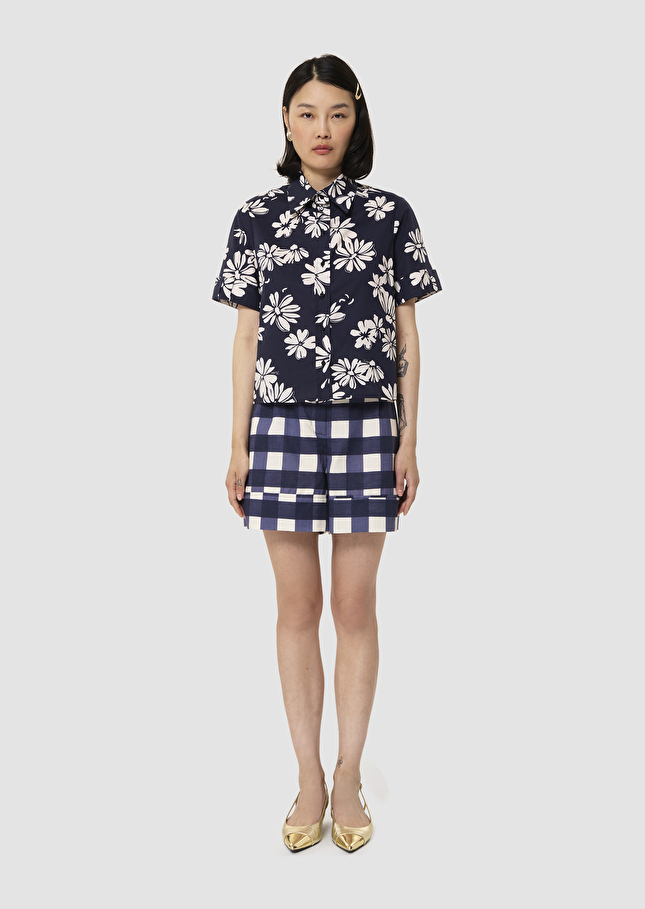 Chemise Charles bleu nuit imprimée fleuri