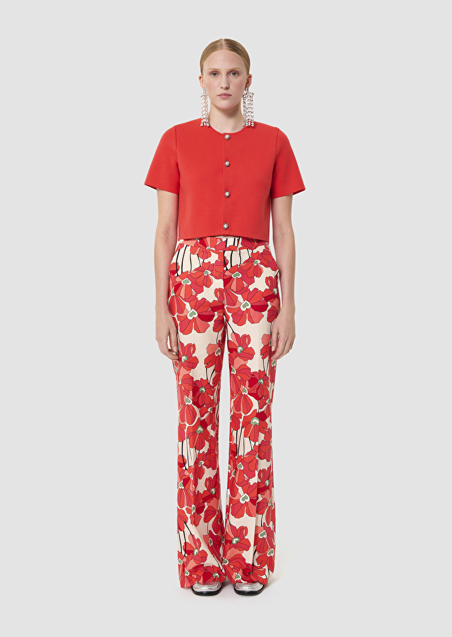 Gilet Glitter rouge en maille Coquelicot TARA JARMON