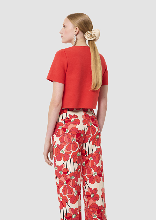 Gilet Glitter rouge en maille Coquelicot TARA JARMON