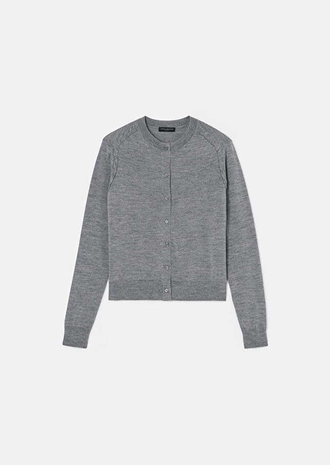 Gilet Ginno gris en laine merinos Gris chine TARA JARMON