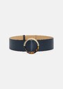 Ceinture Lauren bleu nuit en cuir Nuit, Tilleul TARA JARMON
