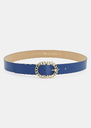 Ceinture Gigi bleu nuit en cuir Craie, Jean TARA JARMON