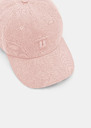 Casquette Carole rose en denim Blush, Gris TARA JARMON
