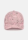 Casquette Carole rose imprimé bandana Blush, Bois de rose, Gris, Jean TARA JARMON