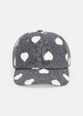 Casquette Carole grise imprimé coeurs Blush, Gris TARA JARMON