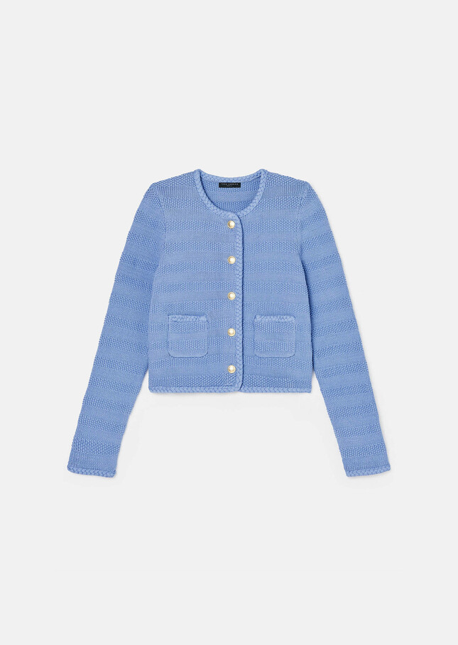 Gilet Giuda bleu en coton Horizon TARA JARMON