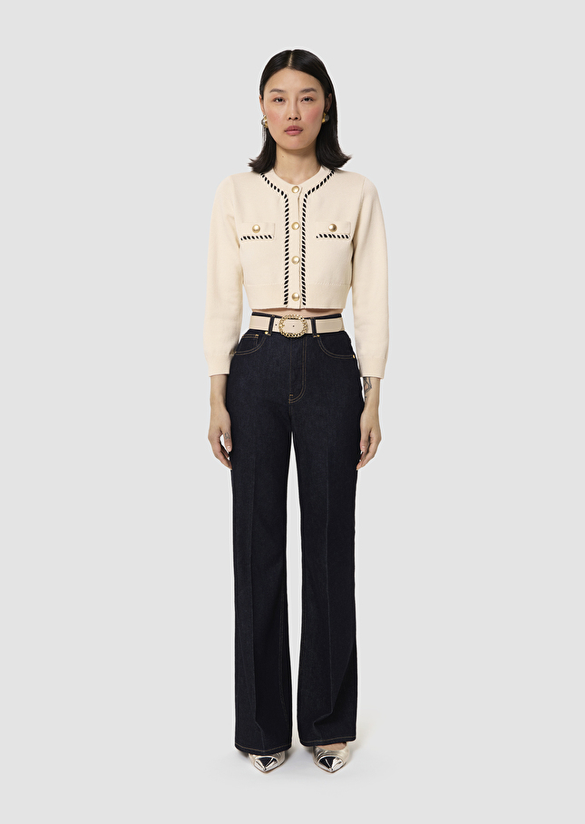 Gilet Gemini écru en coton et laine Ecru TARA JARMON